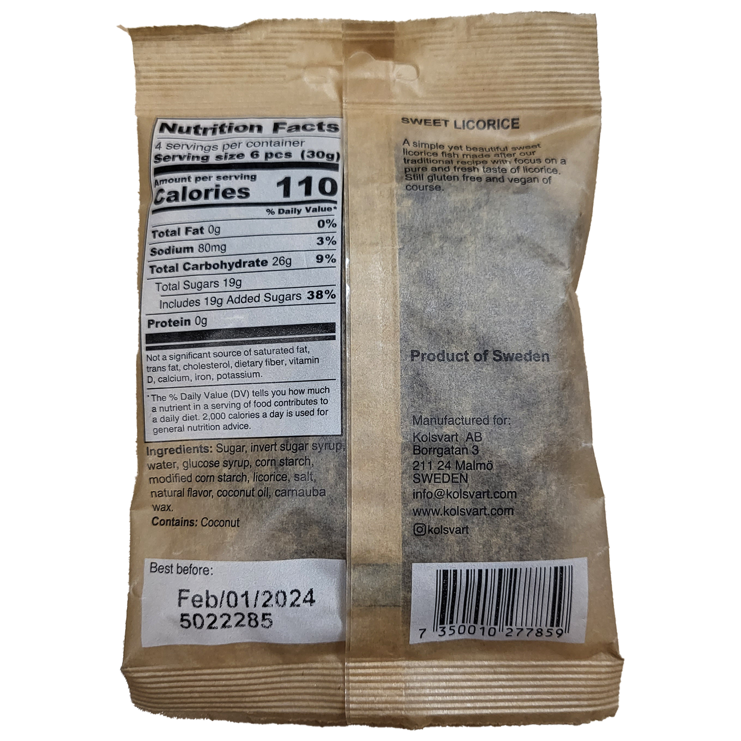 Kolsvart Sweet Licorice Swedish Fish
