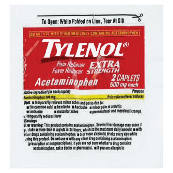 Tylenol Acetaminophen 500mg Extra Strength Caplets, Two-Pack