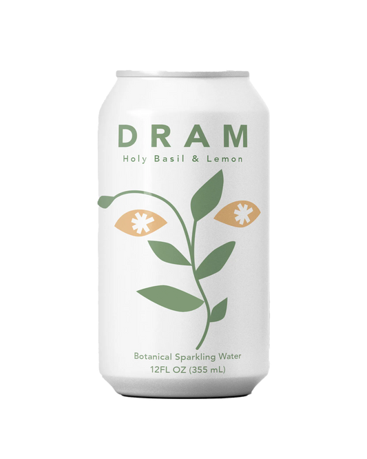DRAM Apothecary Holy Basil and Lemon Sparkling Water 12oz