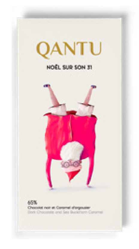 Qantu - Noël Sur Son 31 - Sea Buckthorn White and Dark Chocolate Swirl (Winter Seasonal), 50g