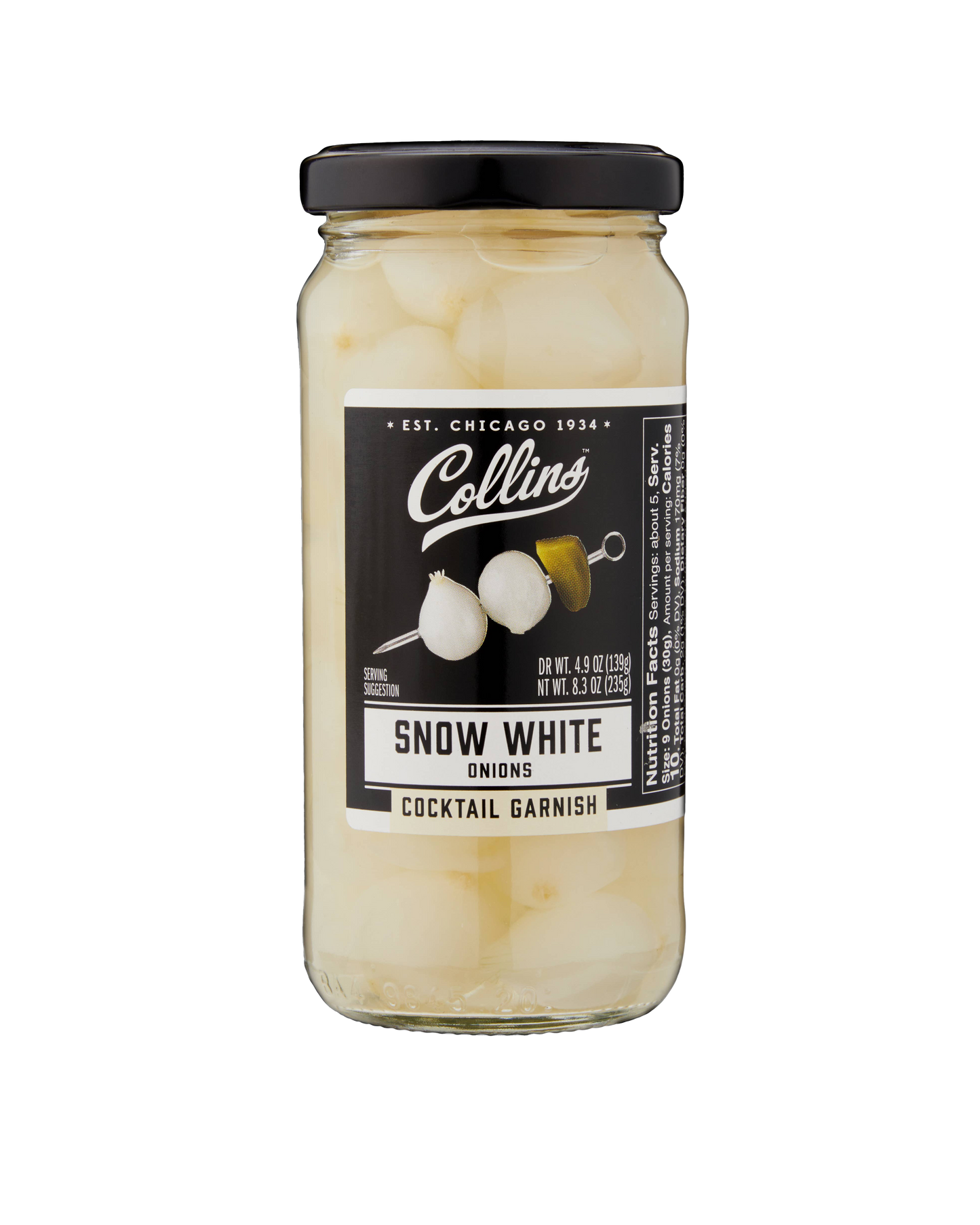 Collins 8oz Snow White Cocktail Onions