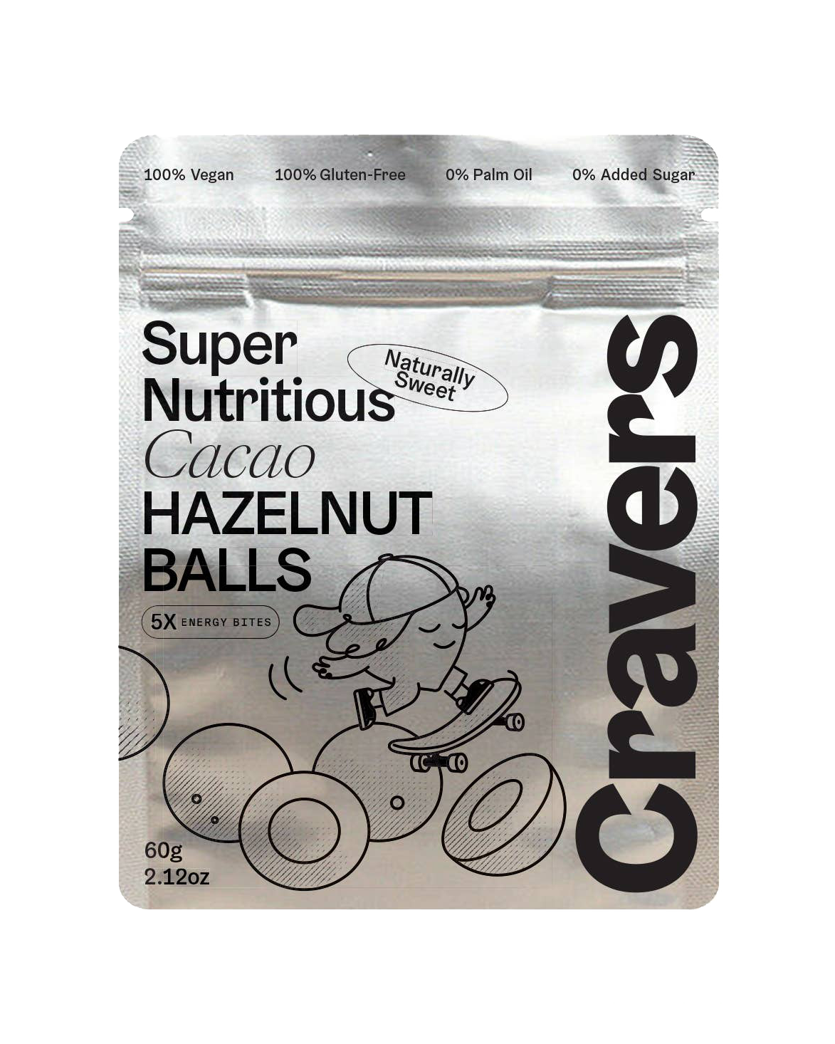 CRAVERS Cacao Hazelnut Balls, 12 Pack, 2.12oz